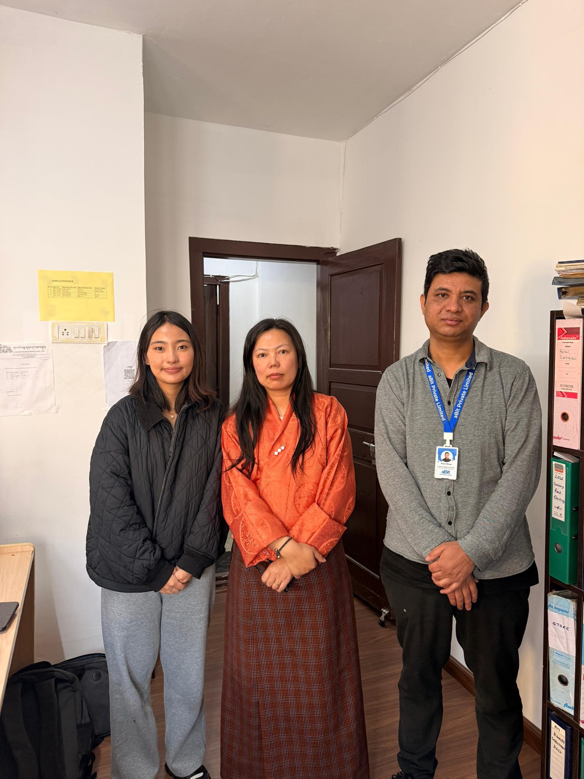 The Gangri Tours & Travels team at their Thimphu office.